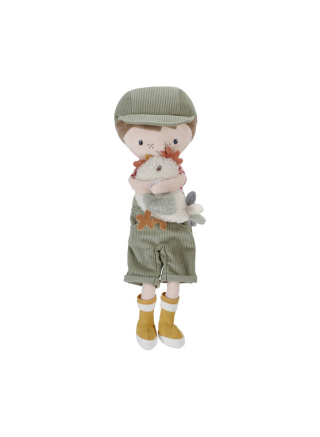 Little Dutch - Knuffelpop Boer Jim met Kip 35 cm