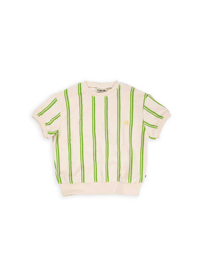 CarlijnQ Stripes green - sweater short sleeve