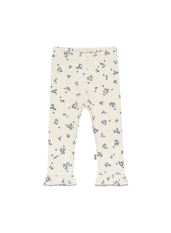 Frill Leggings - Stone Blue Floral