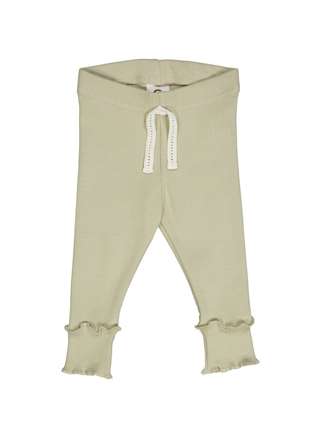 Cozy me rib leggings baby – Desert green