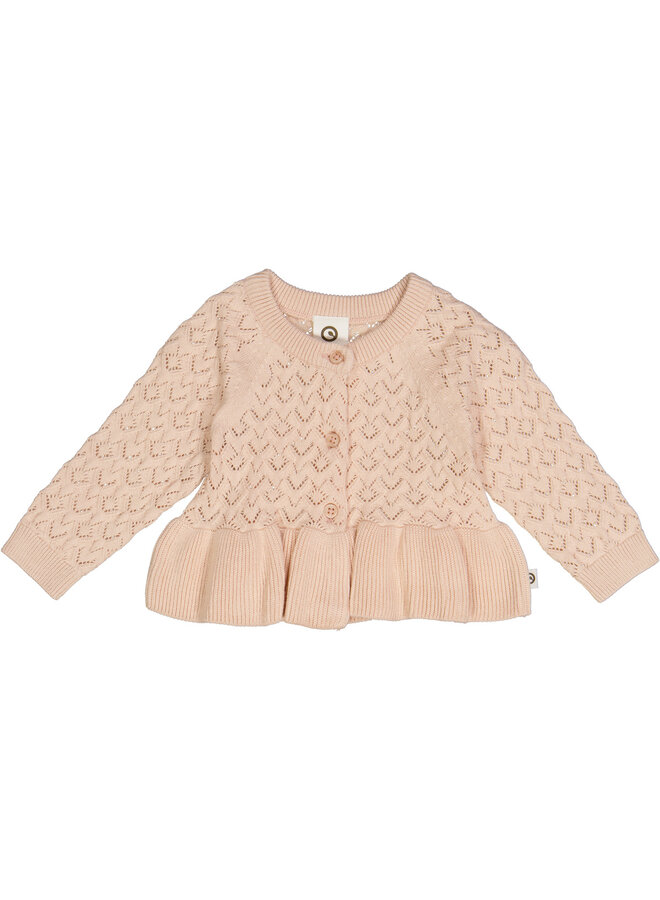 Knit needle out l/s cardigan baby – Balsam rose