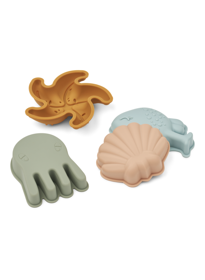 Gill Mermaid Sand Moulds 4-Pack