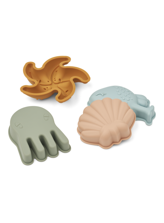 Gill Mermaid Sand Moulds 4-Pack
