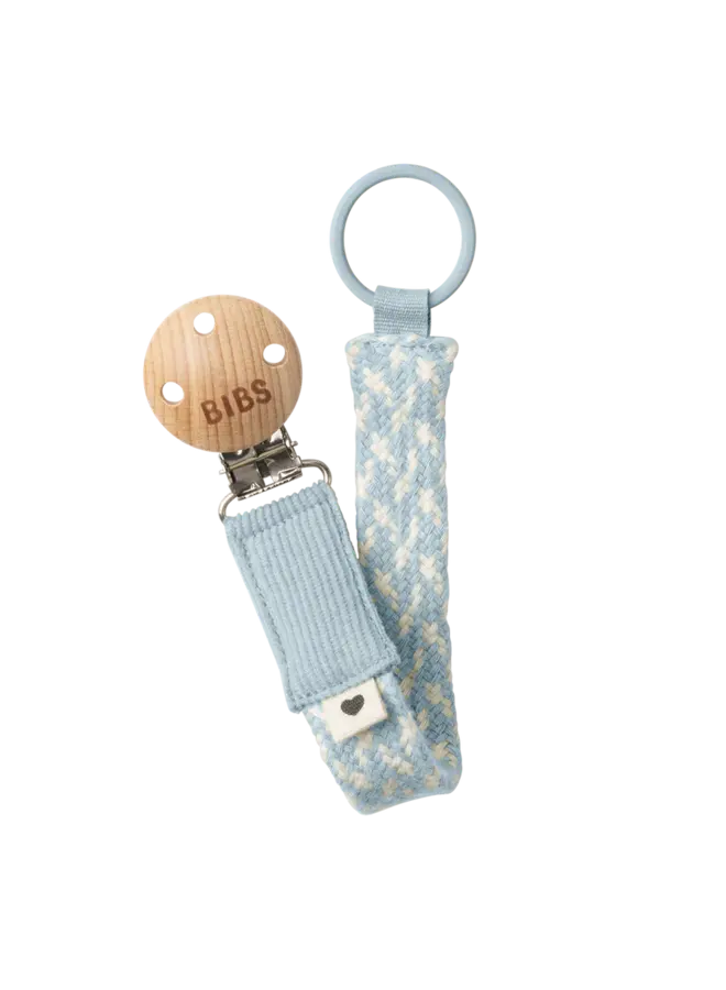 Pacifier Braid - Baby blue/Ivory