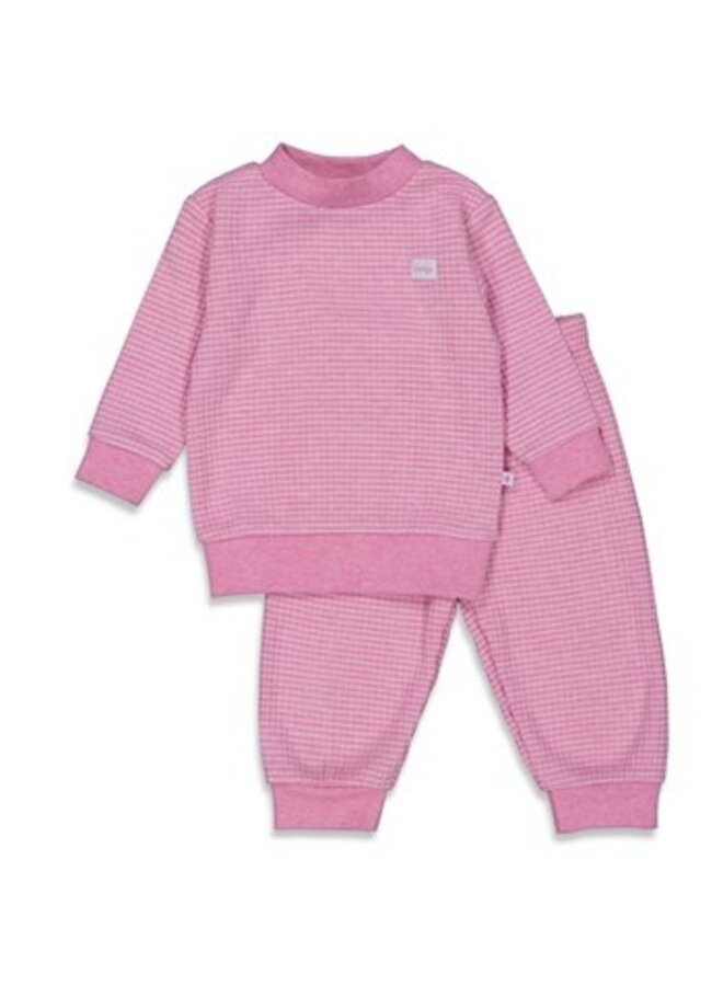 Feetje Pyjama wafel - Roze Melange