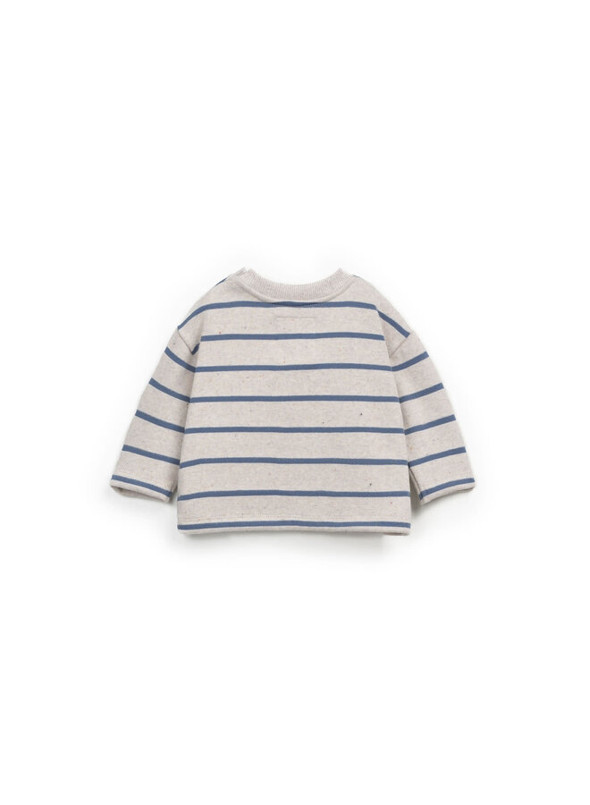 STRIPED JERSEY LS T-SHIRT WHALE