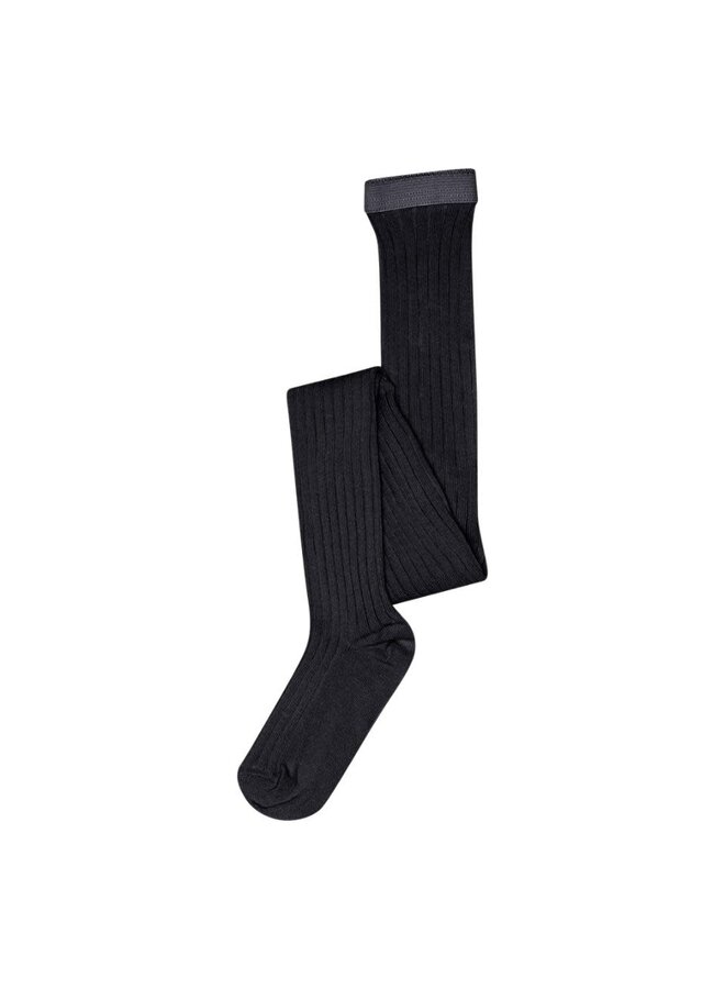 Cotton rib tights 8 | Black