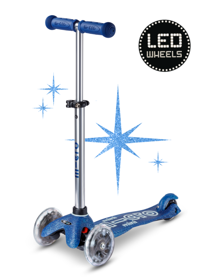 Mini Micro Step Deluxe Glitter LED | Blauw 2-6 jaar
