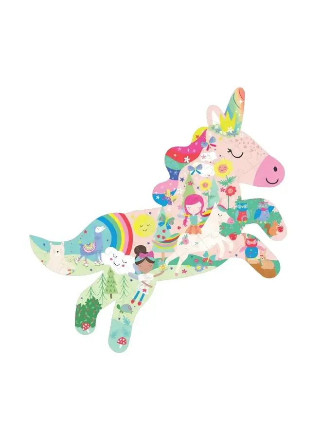 Floss & Rock | Rainbow Unicorn 40 stuks - Jigsaw puzzle