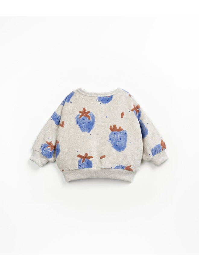 PRINTED PLUSH SWEATER GRÉS