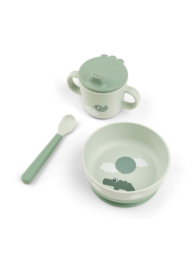 Foodie first meal set w/suction Happy clouds Green