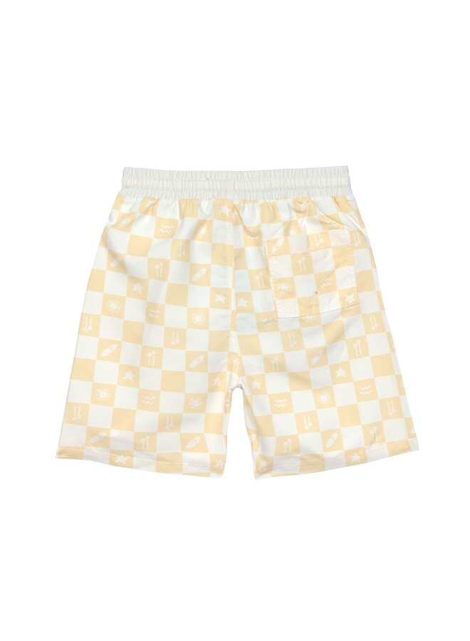 LSF Boardie Shorts Check Pattern – Vanilla