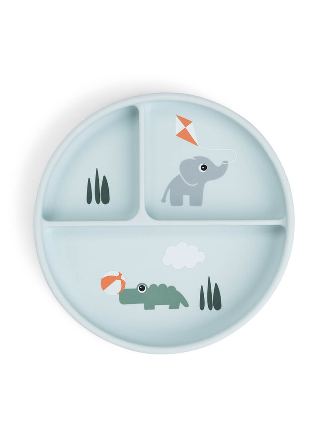 Stick&Stay compartment plate Playground Blue