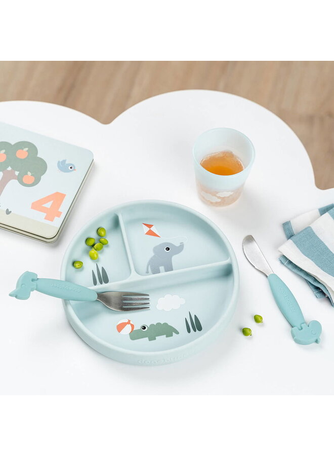 Stick&Stay compartment plate Playground Blue
