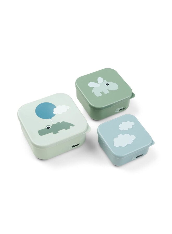 Snack box set 3 pcs Happy clouds - Green