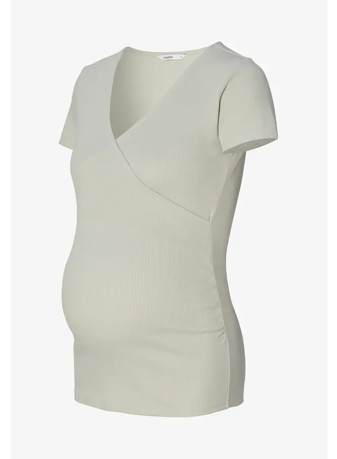 Sanson nursing rib top SS - Pigeon