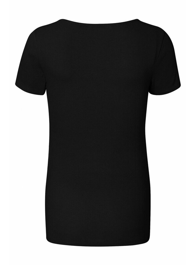 Sanson nursing rib top SS - Black