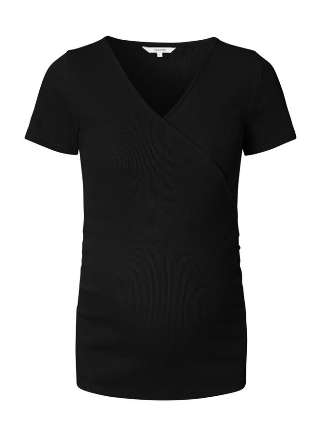 Sanson nursing rib top SS - Black