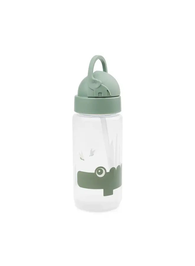 Straw bottle Croco Green