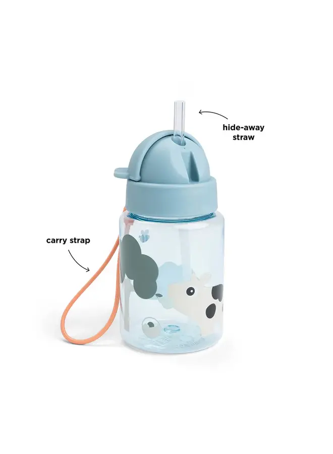 Straw bottle Playground Tiny Farm Blue