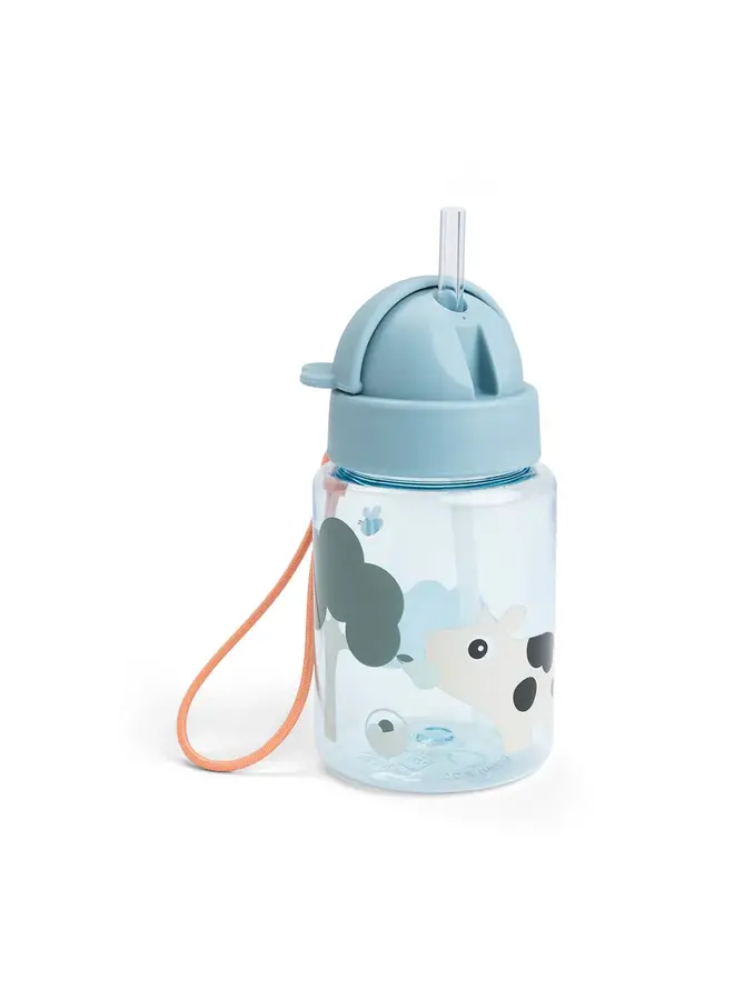Straw bottle Playground Tiny Farm Blue