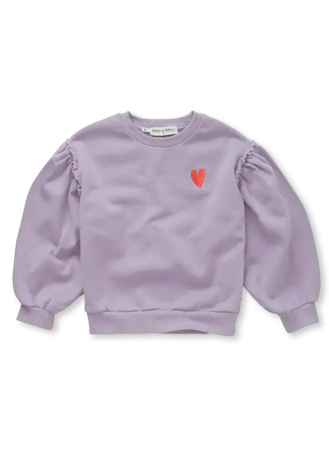 Sweatshirt puff sleeves heart