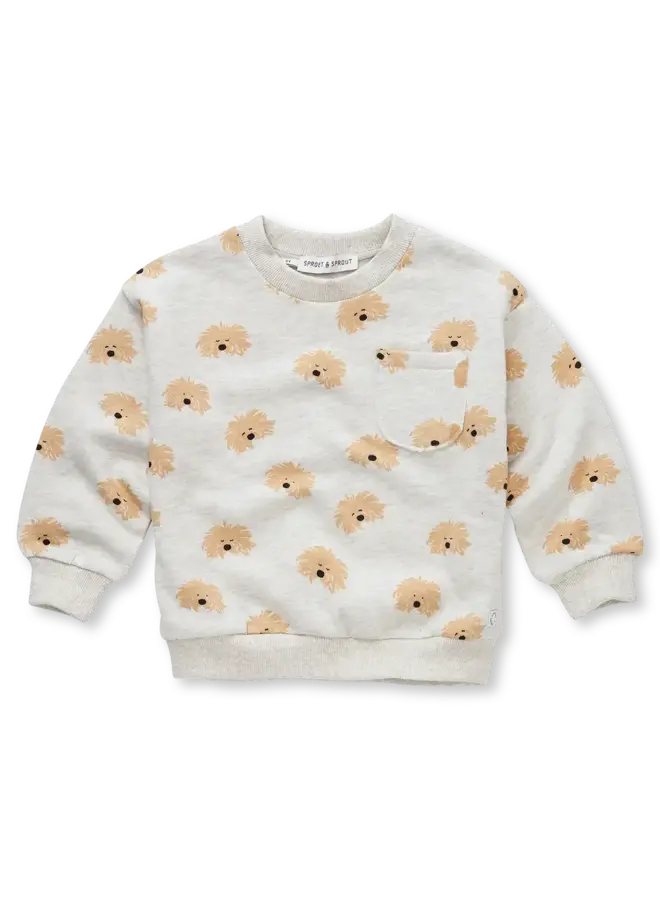 Sweatshirt moustache dog print