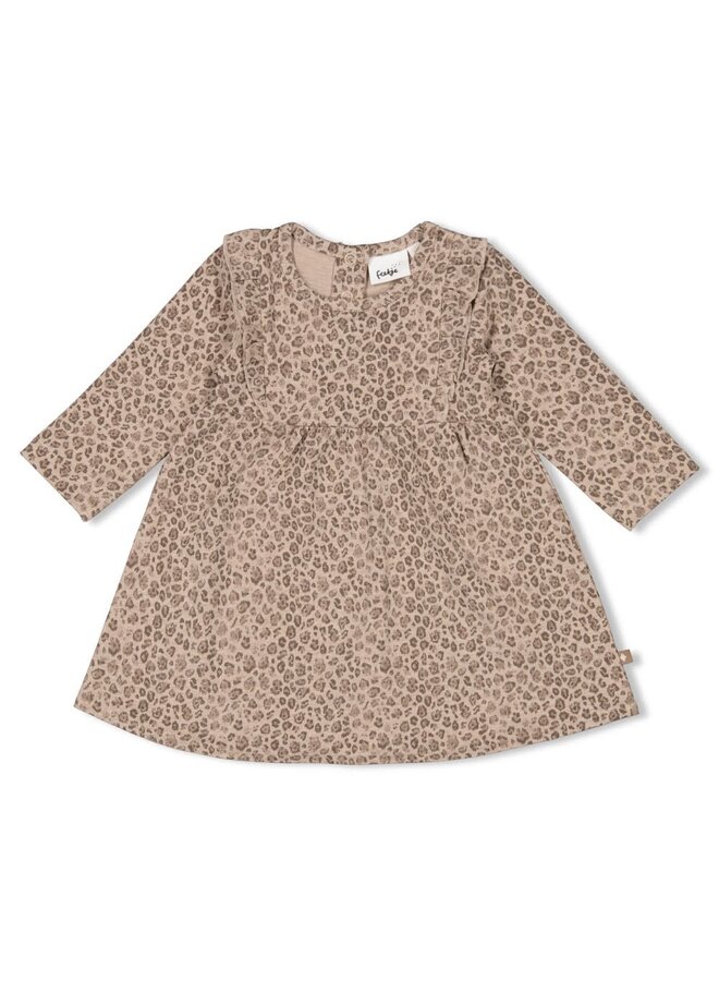 Jurk AOP - Better Together | Taupe melange