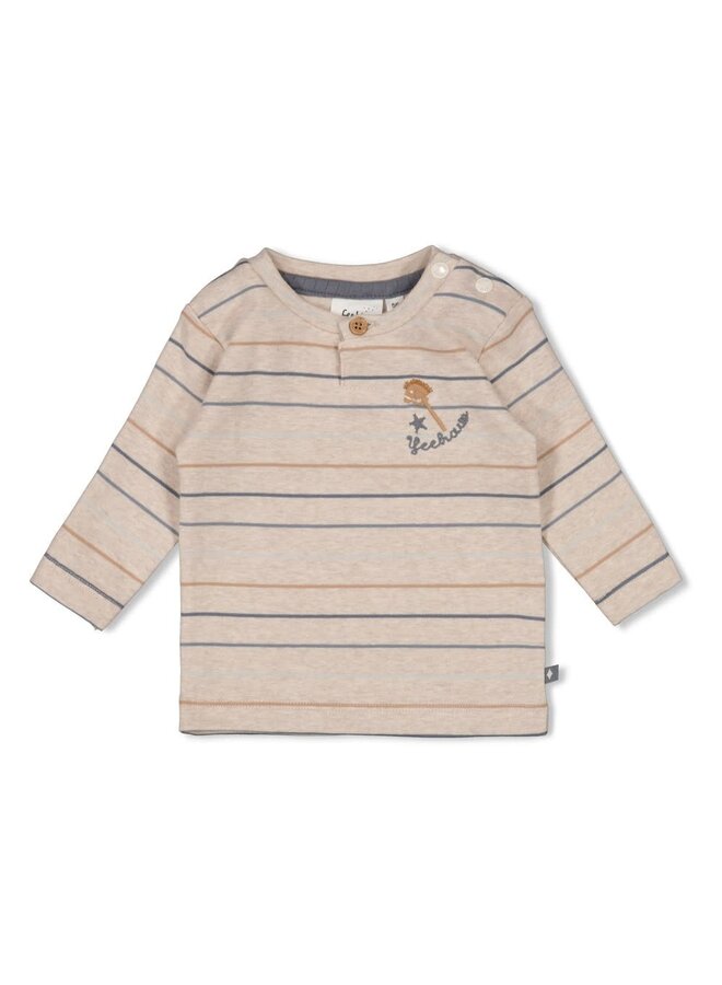 Longsleeve streep – Howdy | Taupe melange