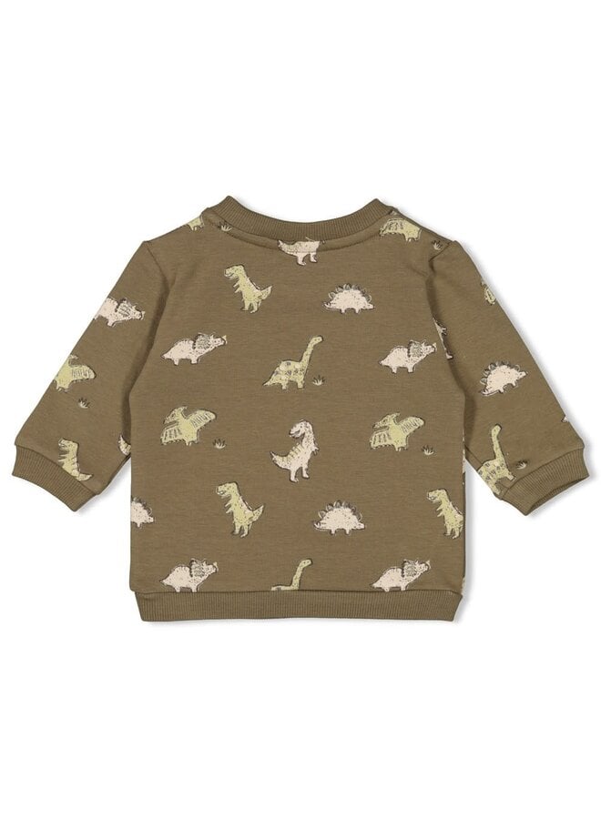 Sweater AOP – Rawrsome | Olijf