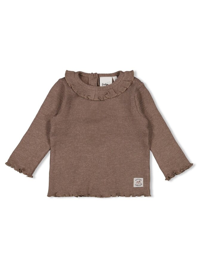 Longsleeve rib - Better Together | Bruin melange