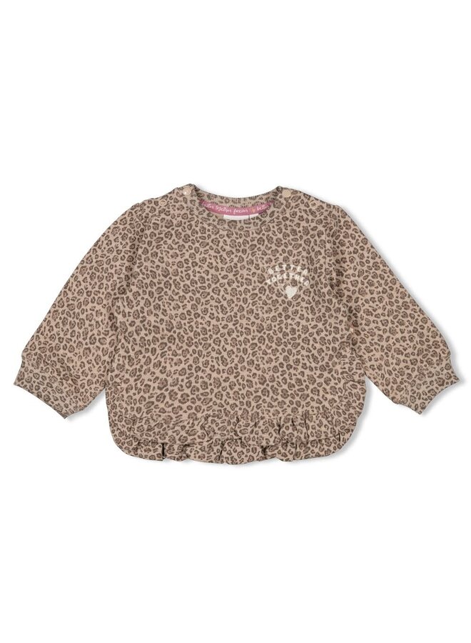 Sweater AOP - Better Together | Taupe melange