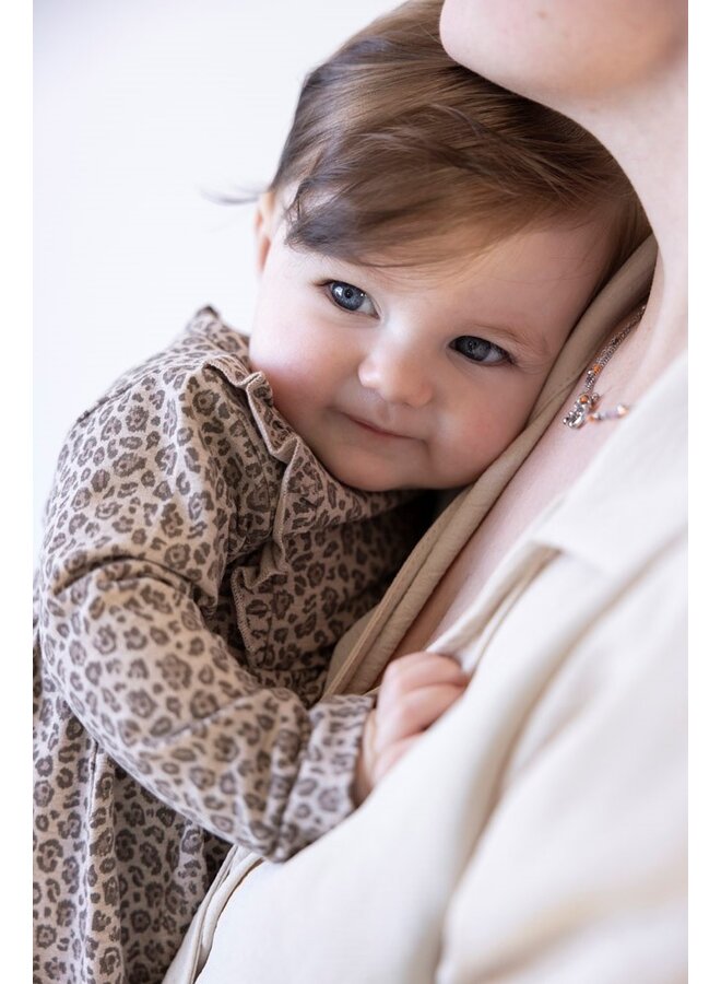 Jurk AOP - Better Together | Taupe melange