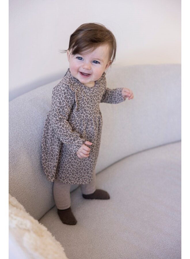 Jurk AOP - Better Together | Taupe melange