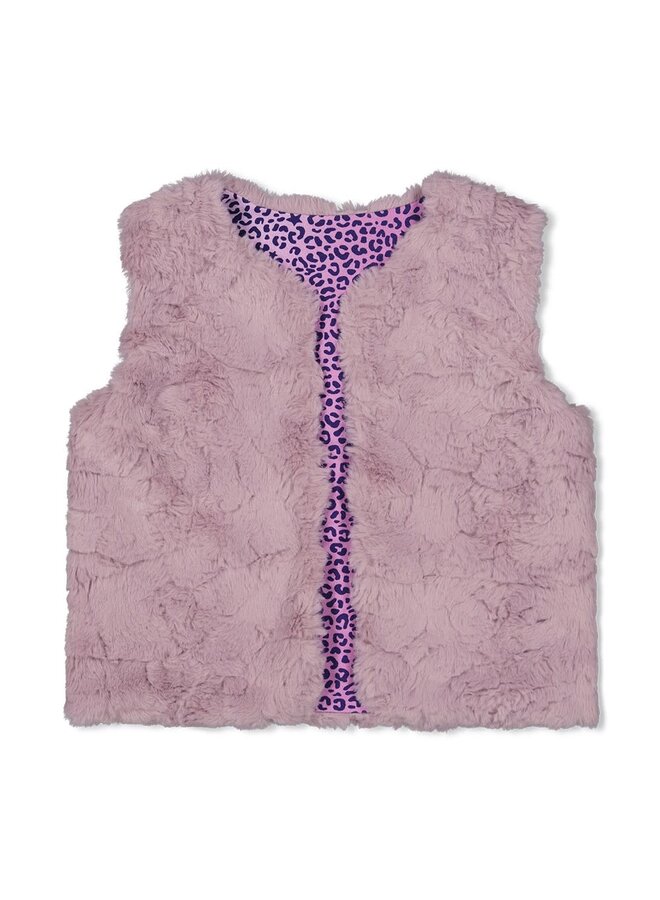 Omkeerbaar teddy gilet - Wild Soul | l.Lila