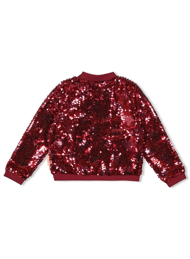 Pailetten bomberjack - Queen Of Hearts