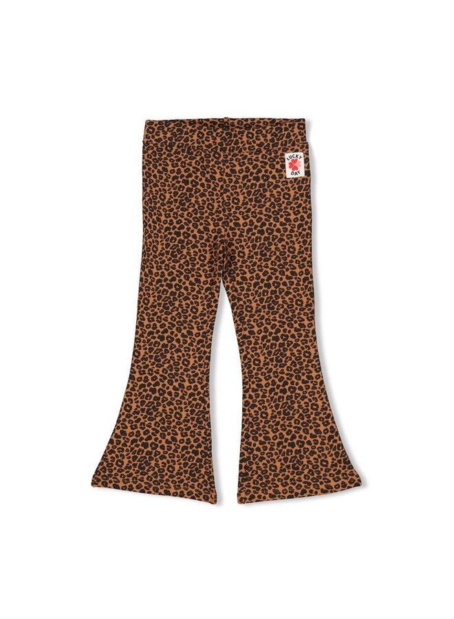Flared broek AOP - Queen Of Hearts | Bruin
