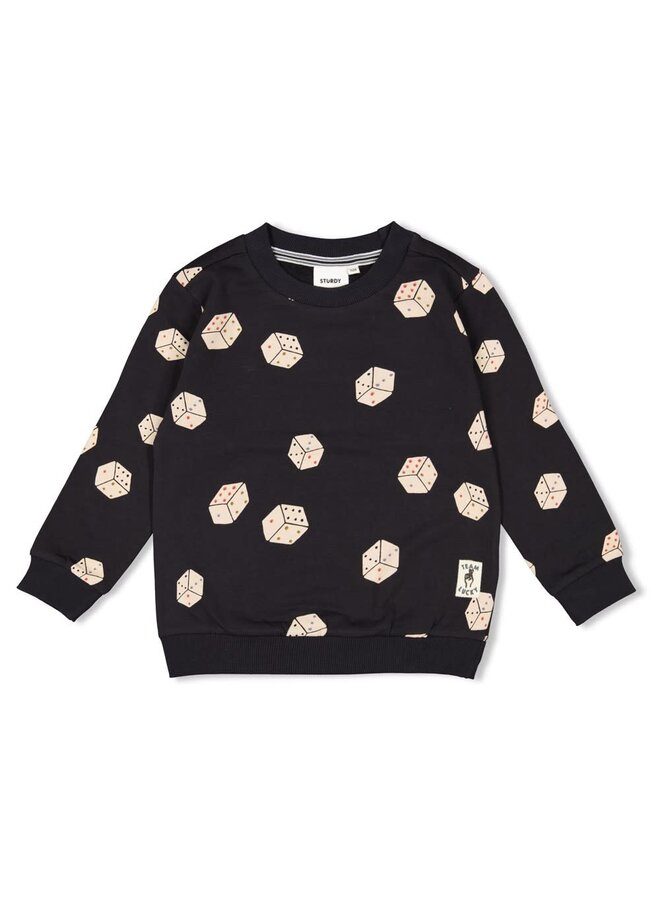 Sweater AOP - Couch Club | Zwart