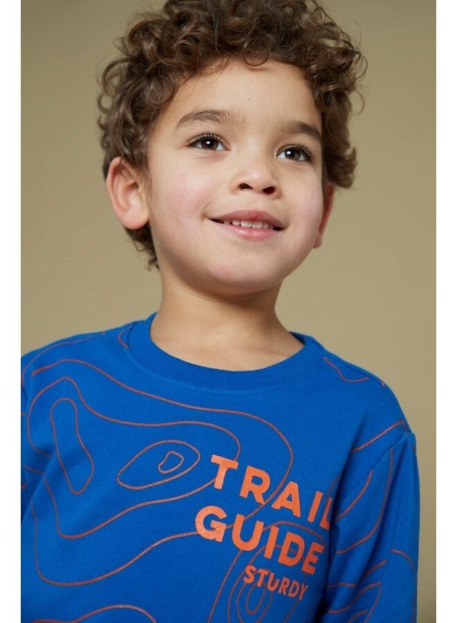 Sweater AOP - Chasing Trails | Blauw