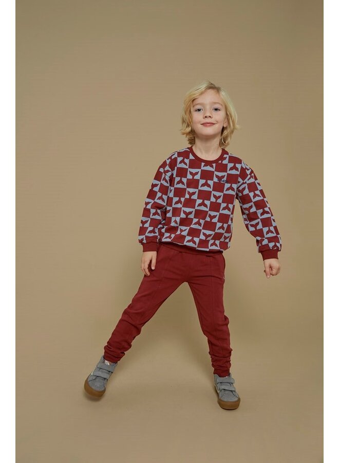 Sweater AOP - Waves and Whales | Bordeaux