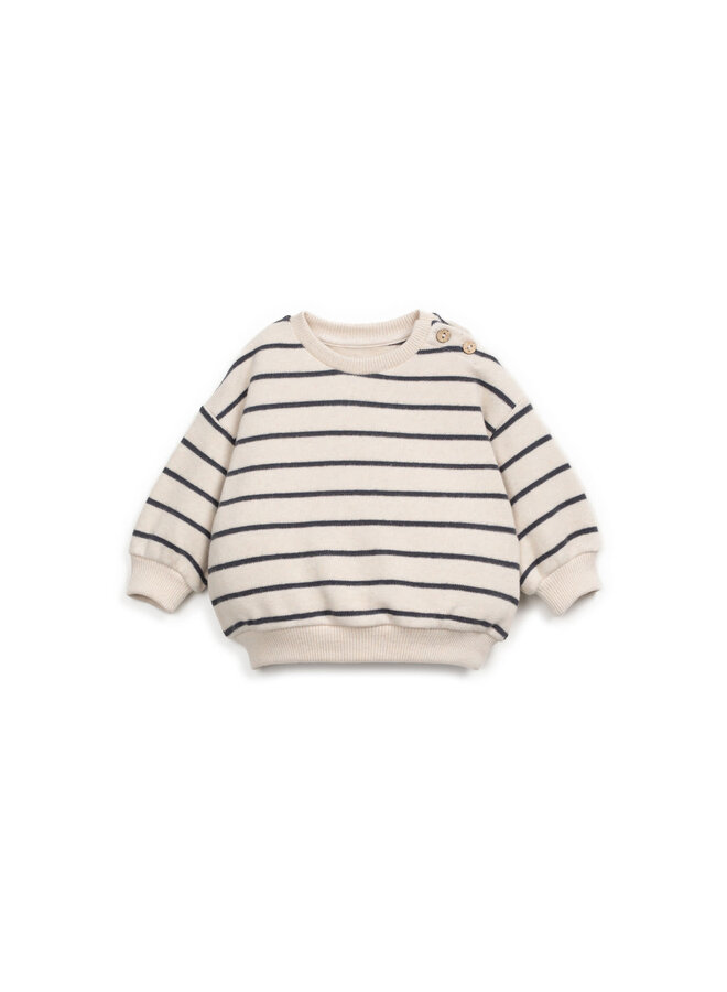 STRIPED JERSEY SWEATER Grafite