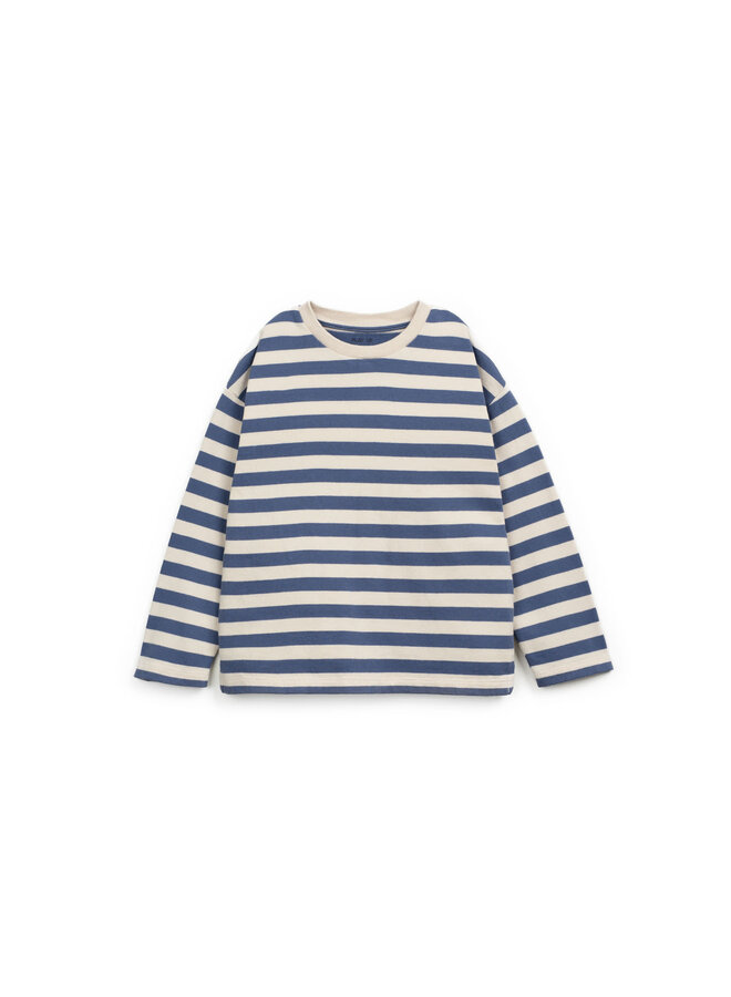 STRIPED JERSEY LS T-SHIRT Mirtilo