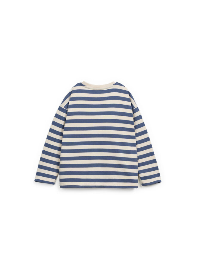 STRIPED JERSEY LS T-SHIRT Mirtilo