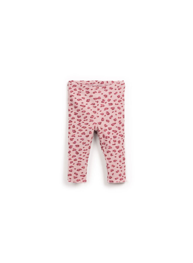 PRINTED RIB LEGGINGS Rose