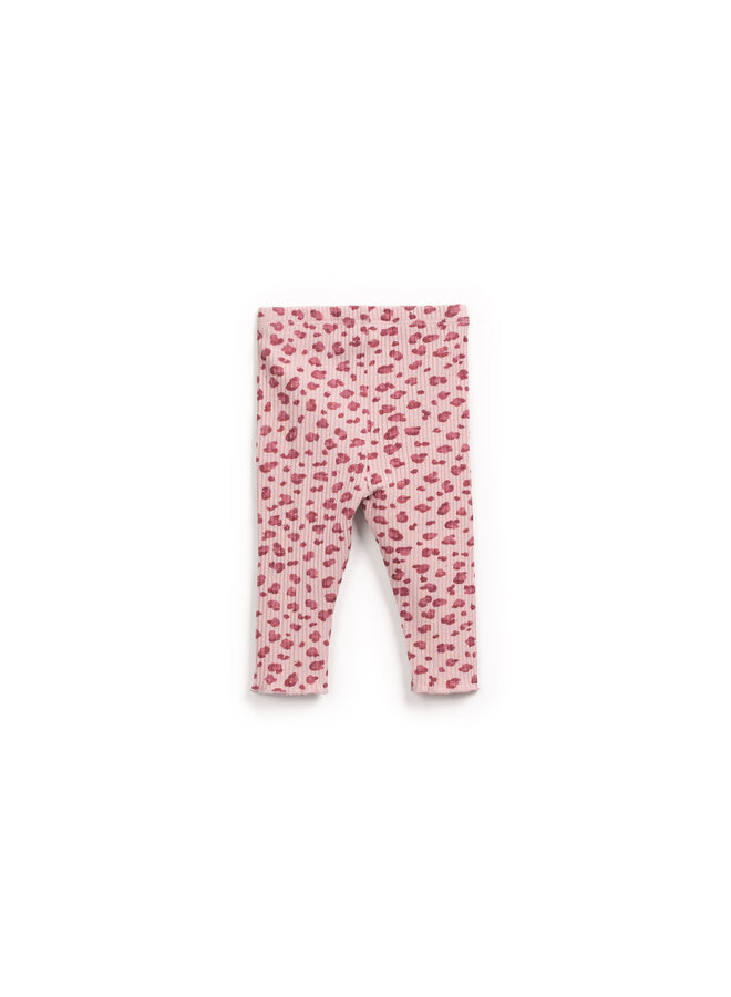 PRINTED RIB LEGGINGS Rose