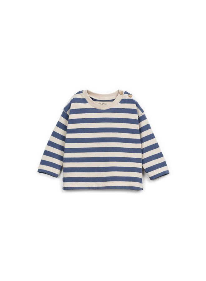 STRIPED JERSEY LS T-SHIRT Mirtilo