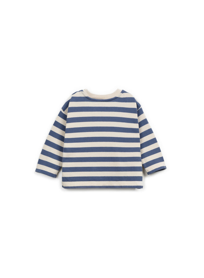 STRIPED JERSEY LS T-SHIRT Mirtilo