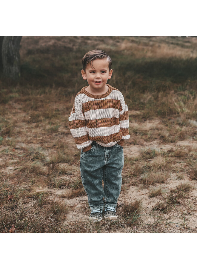 Stripe Knit | Chunky Sweater | Smoke
