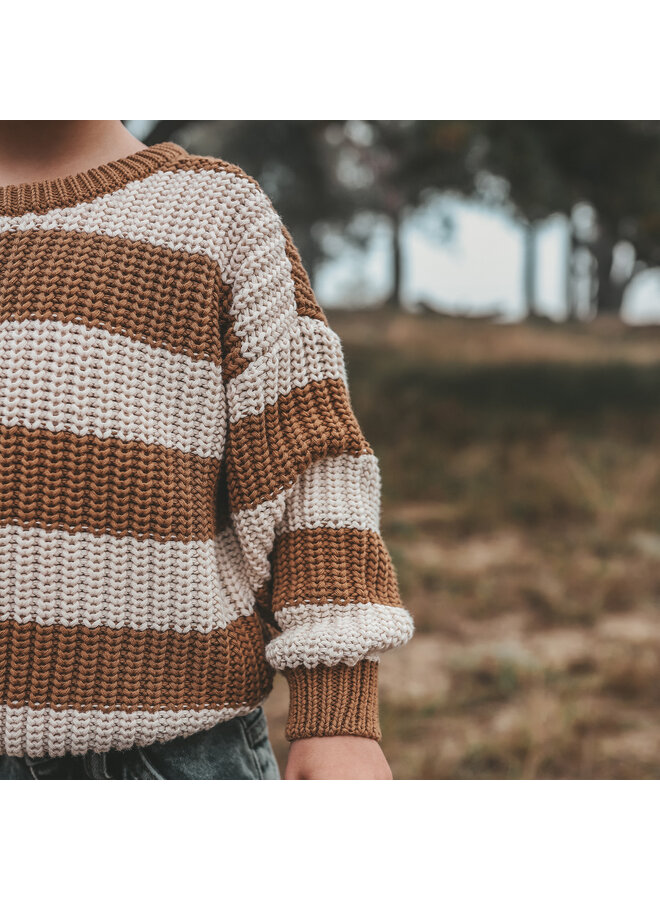 Stripe Knit | Chunky Sweater | Smoke