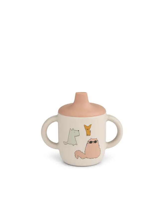 Neil Sippy Cup |  Cats and Dogs - Sandy